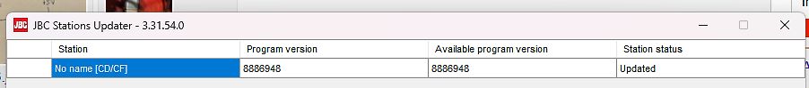 Software-Fenster JBC Stations Updater