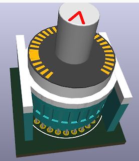 3D-Modell eines Drehreglers oder Potentiometers
