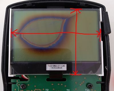 Defektes LCD-Display mit Verfärbungen