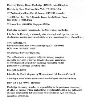 Impressum einer Publikation der Cambridge University Press
