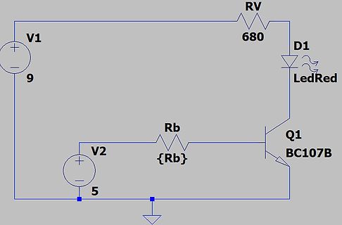 Schaltplan mit LED und Transistor