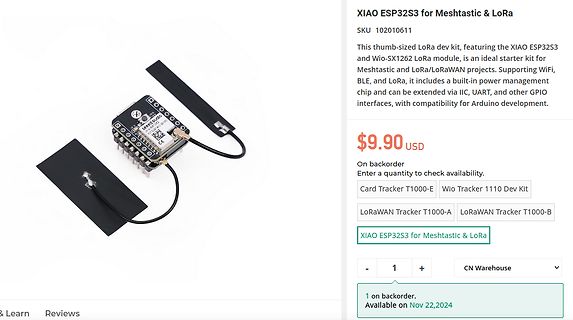 XIAO ESP32S3 LoRa Entwicklungsboard mit Antennen