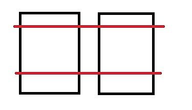 Einfache geometrische Zeichnung aus Rechtecken und Linien