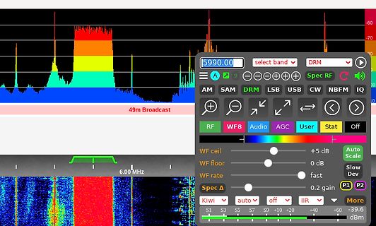 Wasserfall-Diagramm eines SDR-Empfängers
