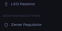 Menüauswahl Elektronikbauteile