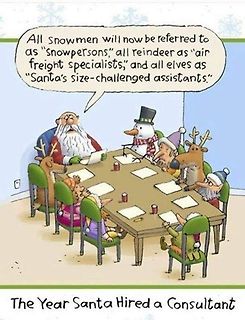 Comic über Santa Claus und einen Berater