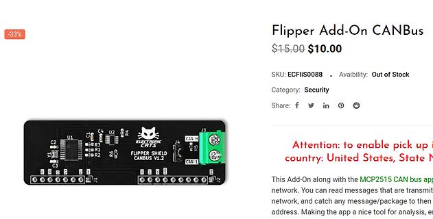 Flipper Add-On CANBus Produktseite