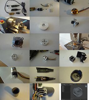 Verschiedene Bauteile und Komponenten eines Elektromotors