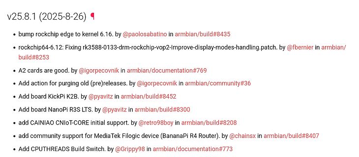 Liste von Software-Änderungsprotokollen (Changelog)