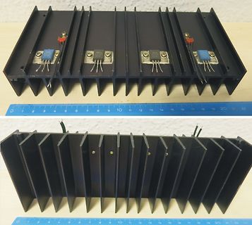 Kühlkörper mit Leistungshalbleitern und Kondensatoren