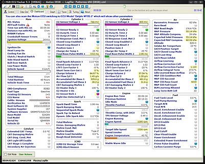 Software-Screenshot einer ECU-Diagnose-Anwendung