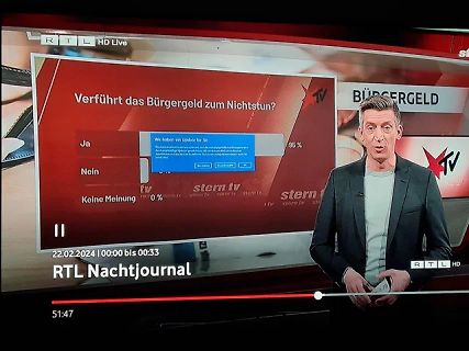 Fernseher mit RTL Nachtjournal Sendung