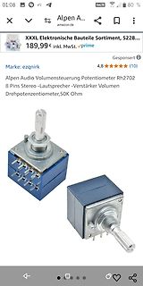 Amazon Produktseite für Alpen Audio Potentiometer