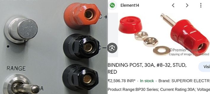 Labornetzteil Anschlüsse und Produktseite von Binding Posts