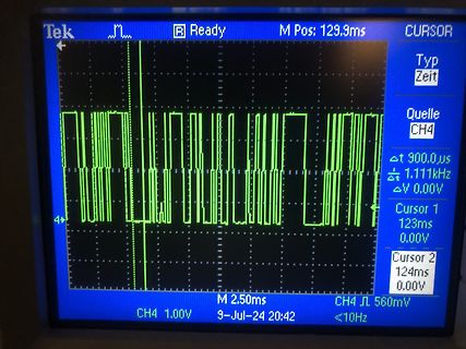 Oszilloskop-Display mit digitalem Signalverlauf