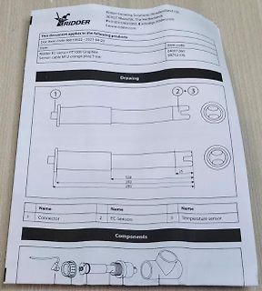 Produktdatenblatt eines Ridder EC-Sensors
