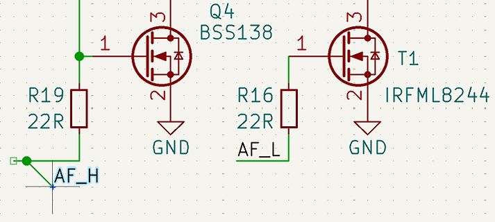 Ausschnitt eines Schaltplans mit MOSFETs