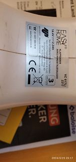 Typenschild eines Akku-Staubsaugers