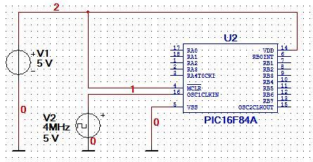 Schaltplan mit PIC16F84A Mikrocontroller