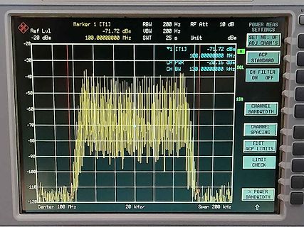 Display eines Spektrumanalysators mit Frequenzspektrum