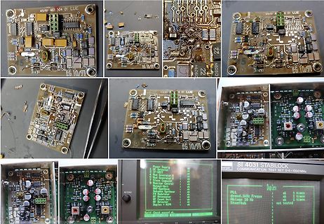 Verschiedene Ansichten einer Leiterplatte und eines Displays