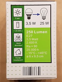Verpackung einer LED-Leuchtmittel