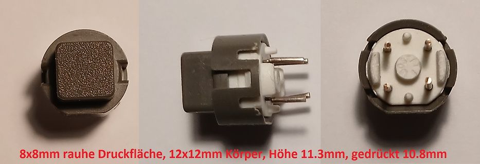 Maßangaben eines Drucktasters