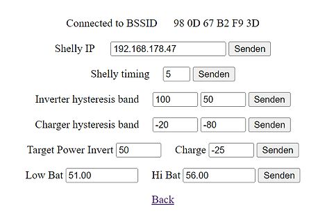 Webinterface zur Konfiguration eines Shelly-Geräts