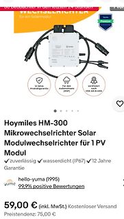 Hoymiles HM-300 Mikrowechselrichter Produktangebot