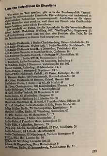 Liste von Lieferfirmen für Einzelteile