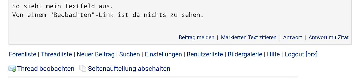 Screenshot eines Forenbeitrags