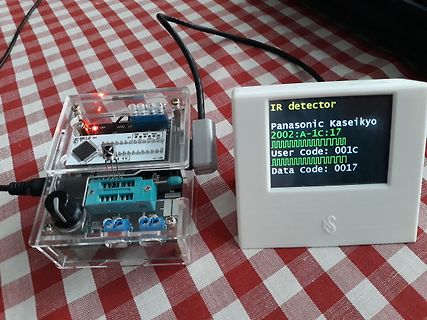 IR-Detektor mit Display und Mikrocontroller-Aufbau