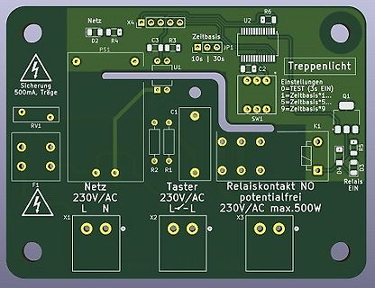 Leiterplatten-Layout Treppenlicht Steuerung