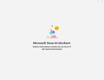 Fehlermeldung Microsoft Store blockiert