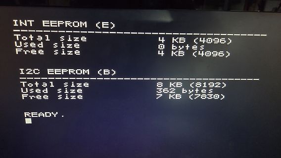 Abfotografierter Bildschirm mit EEPROM Speicherstatus