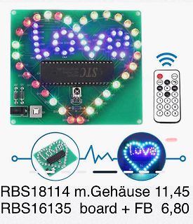 Herzförmige LED-Platine mit Fernbedienung