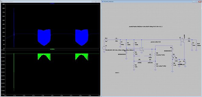 SPICE Simulation Schaltplan und Wellenformen