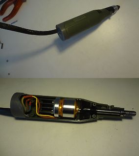Zerlegter Elektrowerkzeug-Handgriff mit Motor