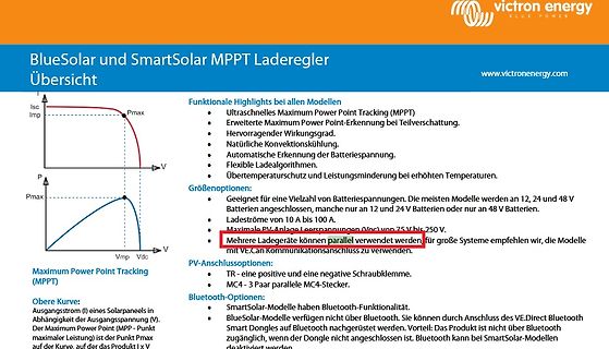 Übersicht BlueSolar und SmartSolar MPPT Laderegler