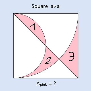 Geometrische Aufgabe mit Quadrat und Kreisbögen