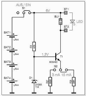 Schaltplan mit LED und Transistor