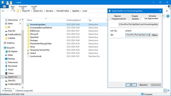 Windows Explorer Fenster mit Verzeichnisinhalt