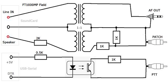 Schaltplan für FT1000MP Interface