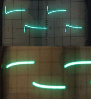 Abfotografierte Oszilloskop-Signale