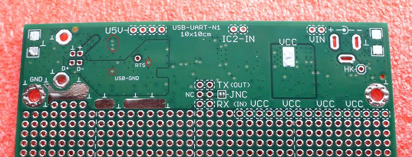 Leiterplatten-Layout einer USB-UART-Schnittstelle