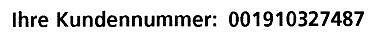 Text mit Kundennummer