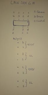 Handschriftliche Notizen zu Messwerten eines LNK500GN