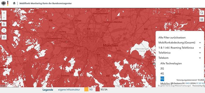 Mobilfunk-Monitoring Karte der Bundesnetzagentur