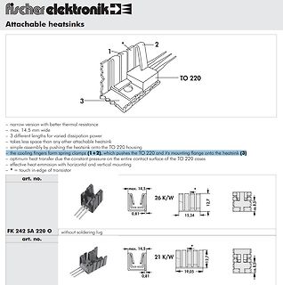 Datenblatt für Fischer Elektronik Attachable Heatsinks