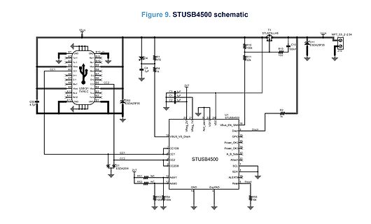 Schaltplan des STUSB4500 USB-C Controllers